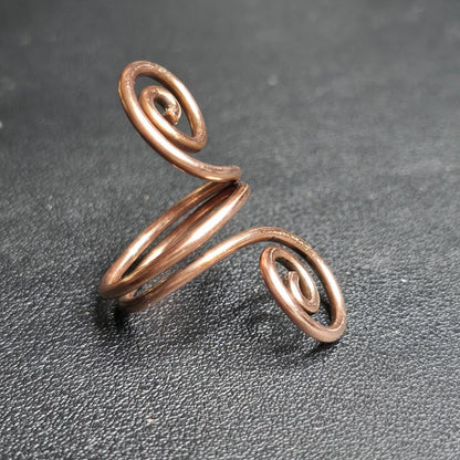 Pure Copper Wire Spiral Ring Handmade Made to Order Any Size Artisan Jewelry