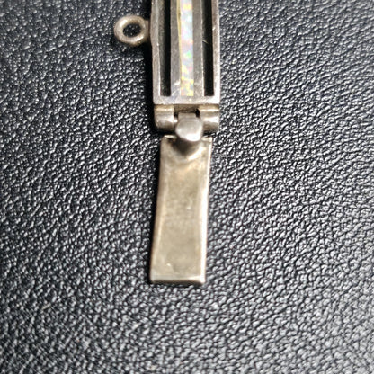 Earl Plummer Navajo Sterling Silver Opal Inlay Watch Bracelet Native American