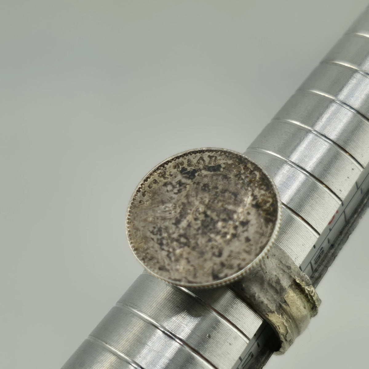 Antique Ethiopia Menelik II Birr Silver Coin Ring Size 6.25 Handmade Ethiopian