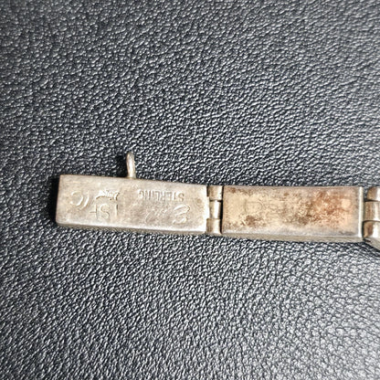 Earl Plummer Navajo Sterling Silver Opal Inlay Watch Bracelet Native American