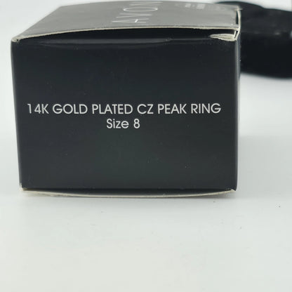 Avon 14K Gold Plated Over 925 Sterling Silver Swarovski Cz Peak Ring Size 8 New