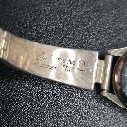 Earl Plummer Navajo Sterling Silver Opal Inlay Watch Bracelet Native American
