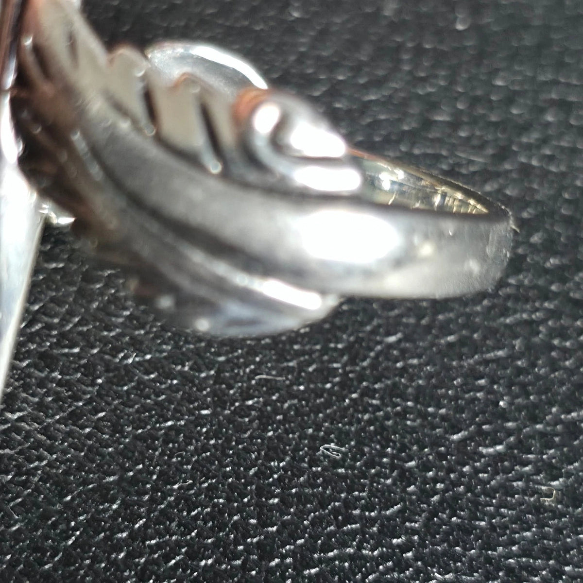 Sterling Silver Abalone Shell Ring Size 7 Rhodium Plated Flower Design BBJ 925