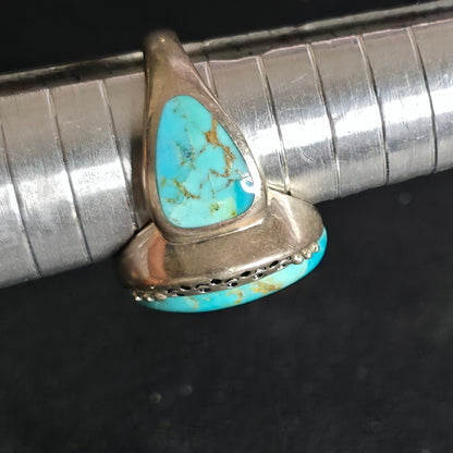 BBJ 925 Sterling Silver Turquoise Ring Size 8