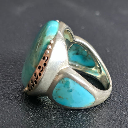 BBJ 925 Sterling Silver Turquoise Ring Size 8