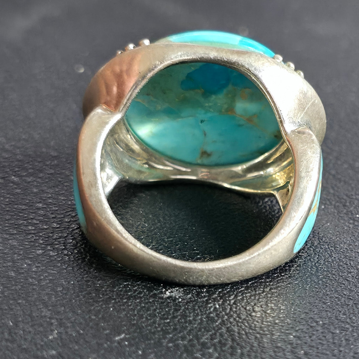 BBJ 925 Sterling Silver Turquoise Ring Size 8