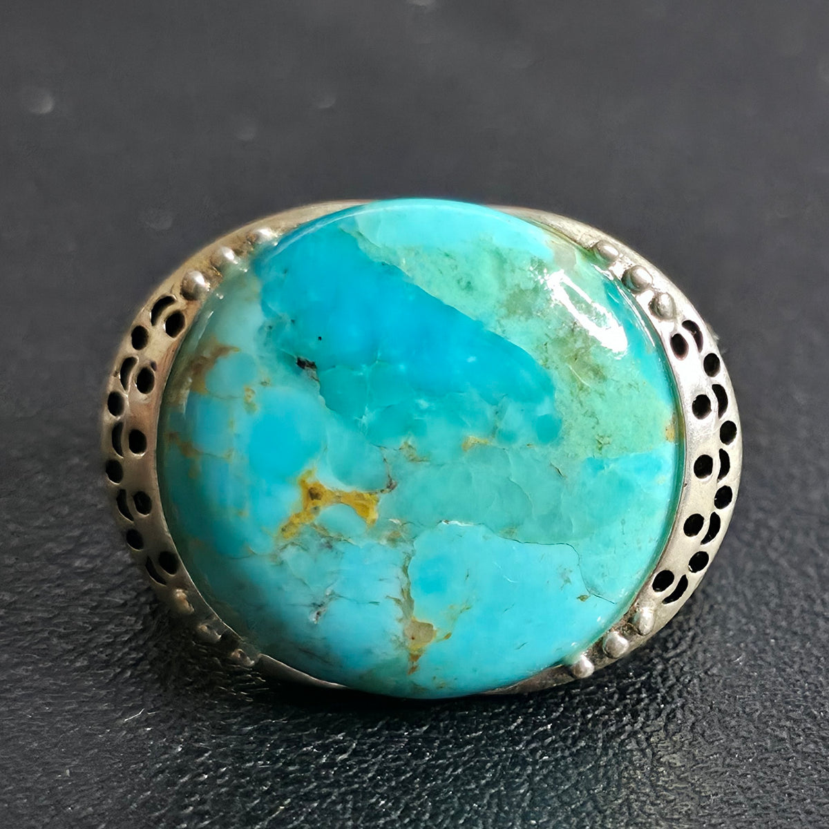 BBJ 925 Sterling Silver Turquoise Ring Size 8